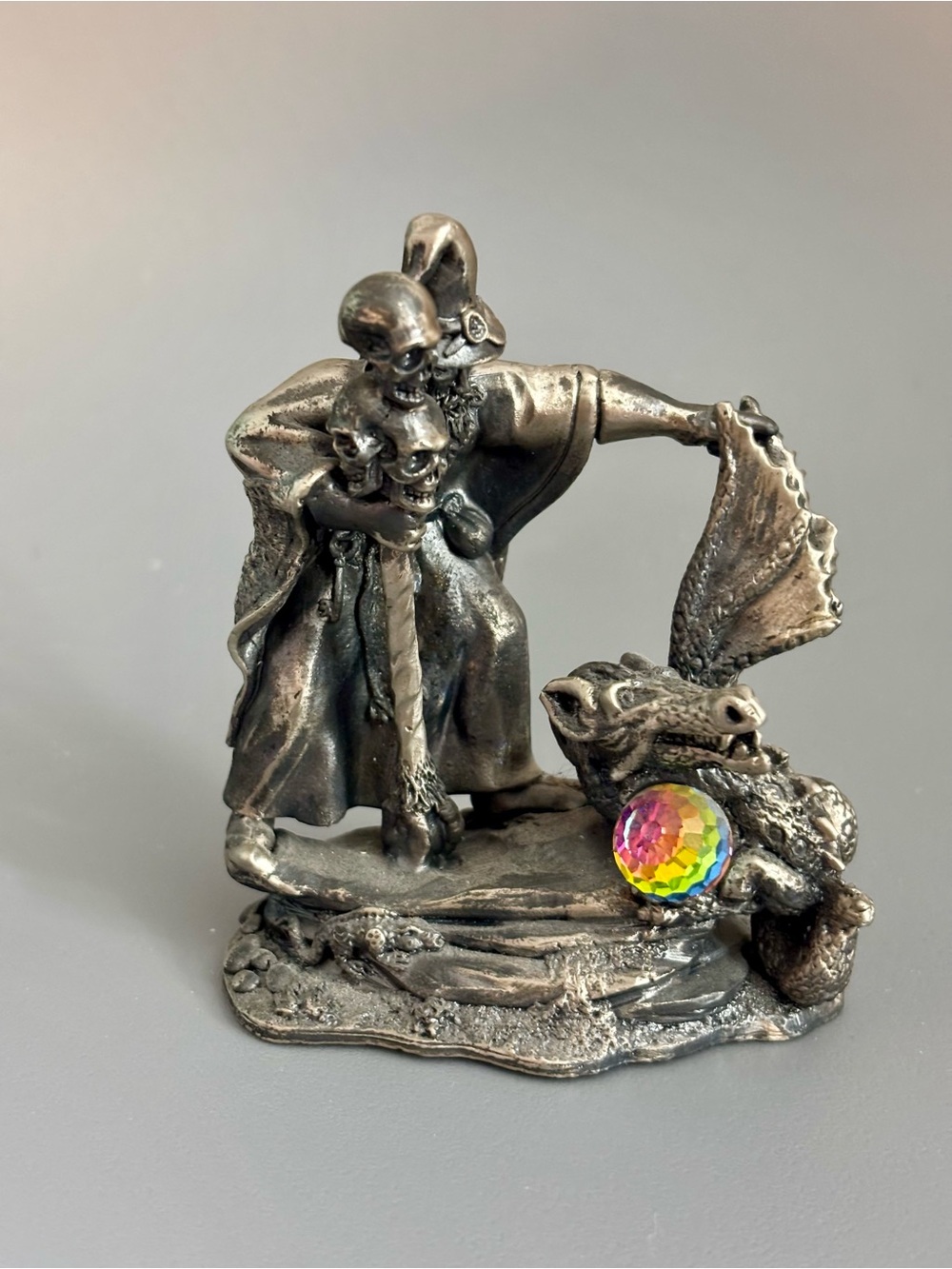 Banishing of the Dragon - Vintage Tudor Mint Pewter Dragon Figurine
